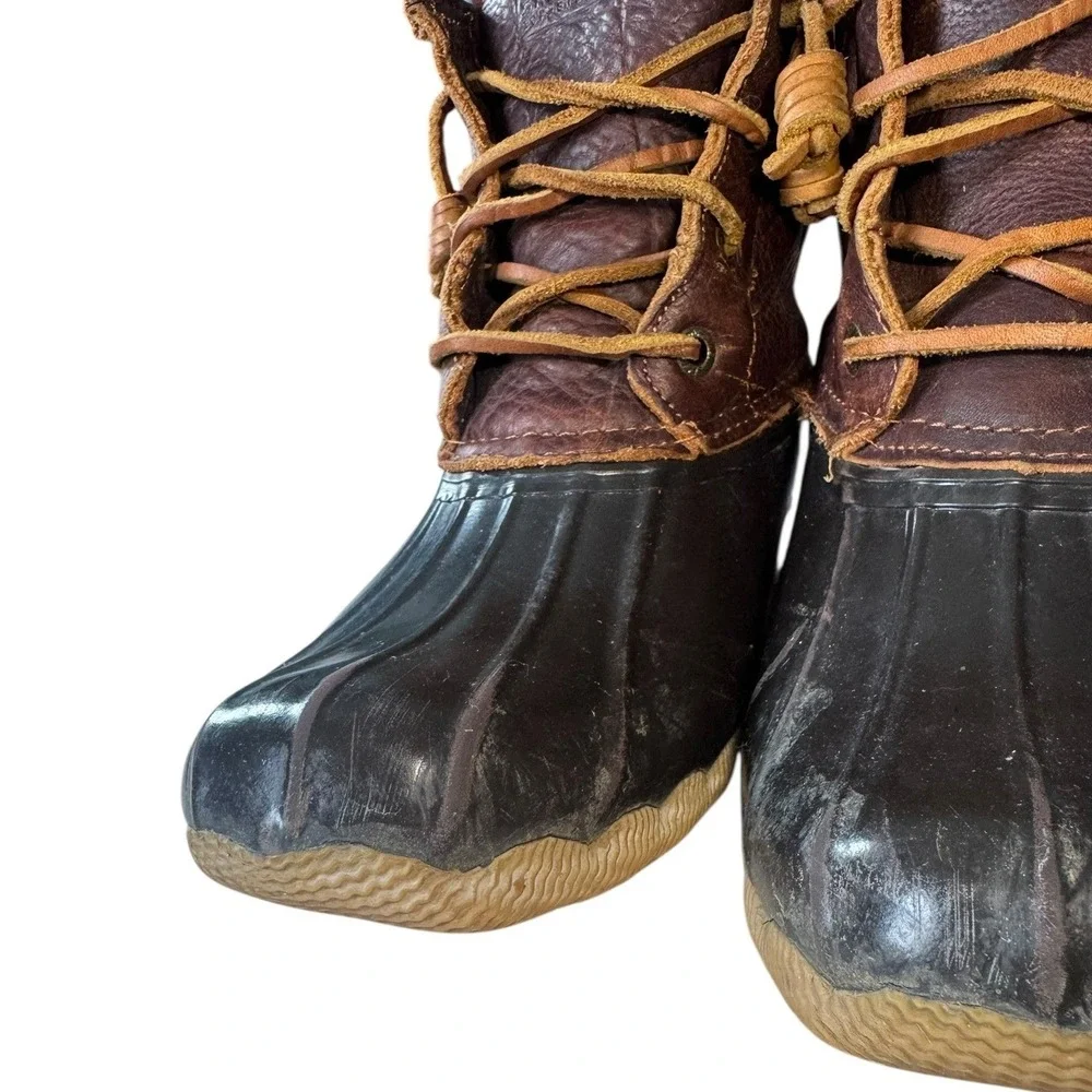 Sperry Top‎ Sider Women's Duck Boots Brown Leather Rubber Waterproof Size 6